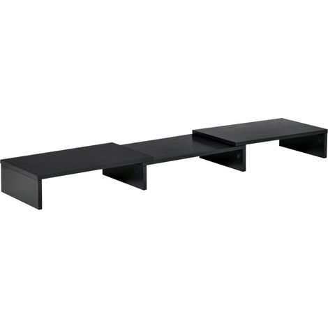 Rehausseur écran PC extensible, longueur réglable de 80-117 cm, pour ordinateur portable, ordinateur, PC, noir (1/5)