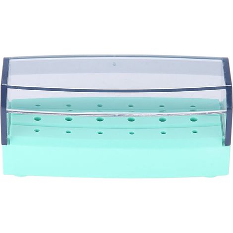 Écrin de rangement pour 18 fraises dentaires, bloc porte-fraise autoclavable vert, boîte de nettoyage pour dentiste S015C (1/5)