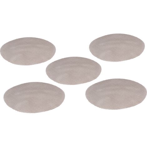 Set mit 5 runden, hitzebeständigen, wiederverwendbaren und antihaftbeschichteten Grillmatten, 36 cm Durchmesser, braun. Ideal für Pizzagrill. (1/5)
