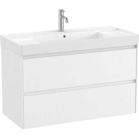 Pack Unik élément bas avec 2 tiroirs + lavabo ONA - ROCA Couleur : Blanc mat (1/2)