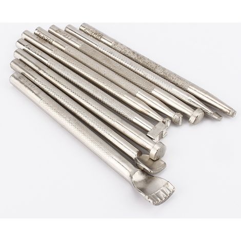 Ensemble de 9 outils pour le travail du cuir, la fabrication de selles et le travail du cuir (tampons Craftool). (1/5)