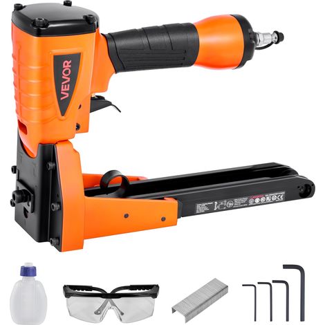 VEVOR Cucitrice Pneumatica per Chiusura Cartoni, Troncatrice per Punti Metallici per Cartone Calibro 13 per Corona da 34,8 mm, ad Aria Compressa da 70-120 PSI Regolabile in Profondità per Scatole (1/5)