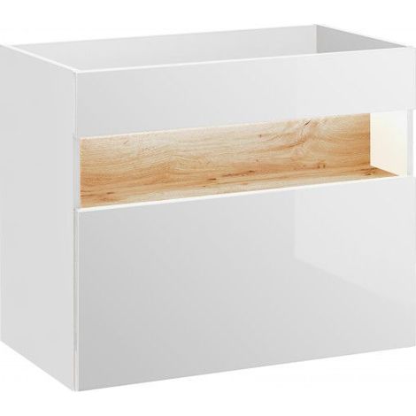 Meuble sous vasque - 79 x 45 x 67 cm - Caraïbe White - Livraison gratuite