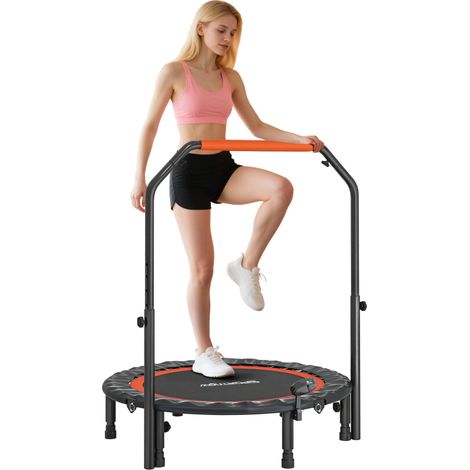 Trampoline Fitness Mini Ø102 cm avec Poignée Réglable Pliable Noir pour Entraînement à Domicile (1/5)