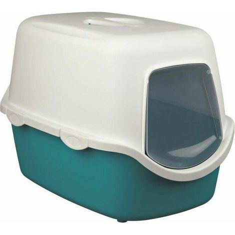 Trixie Vico Katzentoilette aquamarin mit geschlossenem Design