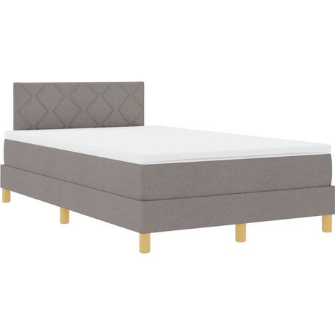 Maison Exclusive - LED Boxspringbett mit LED-Lichtleisten Taupe 1