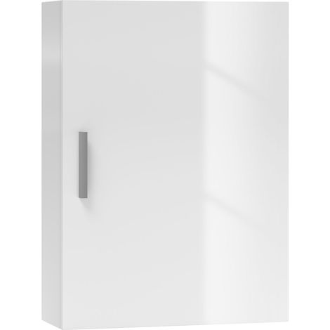meuble de salle de bain réglables en hauteur à fixation murale dimensions : 40 x 15 x 55 centimètres de couleur blanche (1/5)