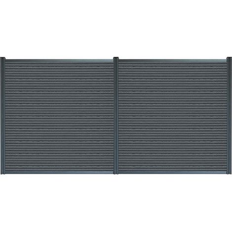 HOME DELUXE Recinzione in WPC per la privacy CALLADO PREMIUM 2 x pannello + 3 x pali - altezza: 185 cm