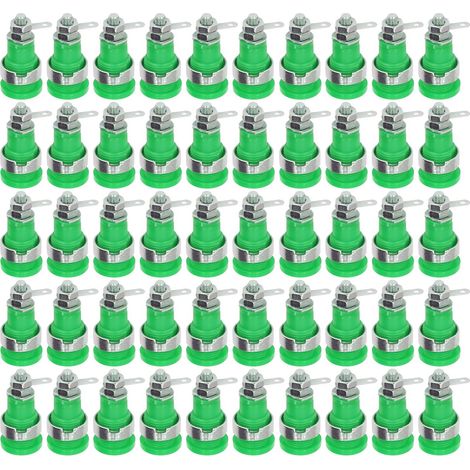 50 prises banane 4mm bonne performance matériau durable largement utilisé accessoires de test électrique vert (1/5)