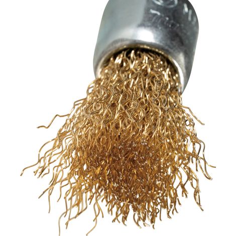 D-73704 Spazzola di finitura ramata per trapano, 12 mm, 0,3 mm, 1/4"