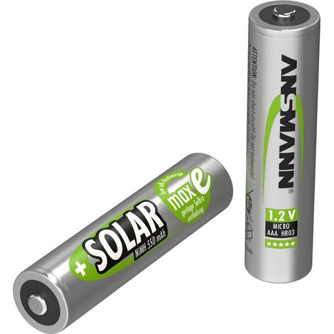 Ansmann HR03 Solar maxE Batteria ricaricabile Ministilo (AAA) NiMH 550 mAh 1.2 V 2 pz. (1/5)