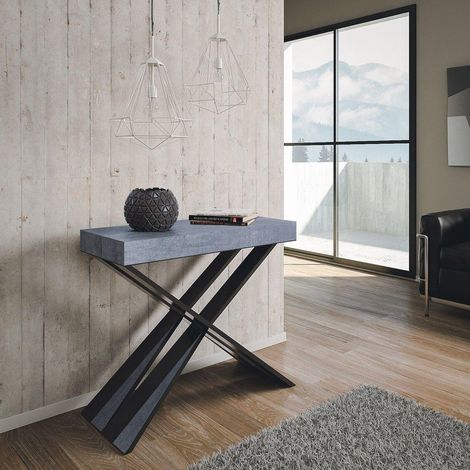 Consolle allungabile DIAGO SMALL Cemento fino a 196 cm (1/4)