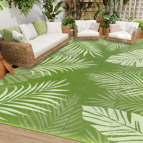 Tapis d'extérieur Terrasse 180x270cm Imperméable Tapis de Sol Exterieur Plastique Tapis de Jardin Pliable Résistant aux intempéries aux UV Tapis pour Extérieur Balcon Plage Pique-Nique (1/5)