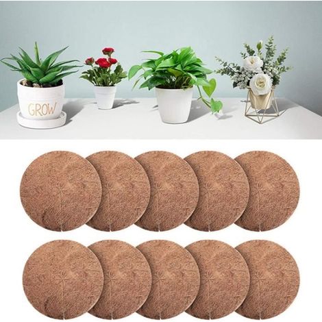 10pcs Tapis de Noix de Coco Disque paillis Pot Tapis de Protection des Plantes pour Le Jardin de l'hôtel à la Maison (40 cm)
