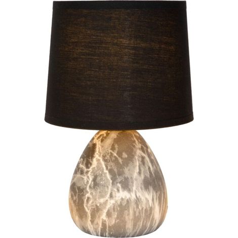 Lampe à poser noire en céramique – Culot E14 – Puissance 40W – Indice de protection IP20 – Longueur câble 120 cm – (1/2)