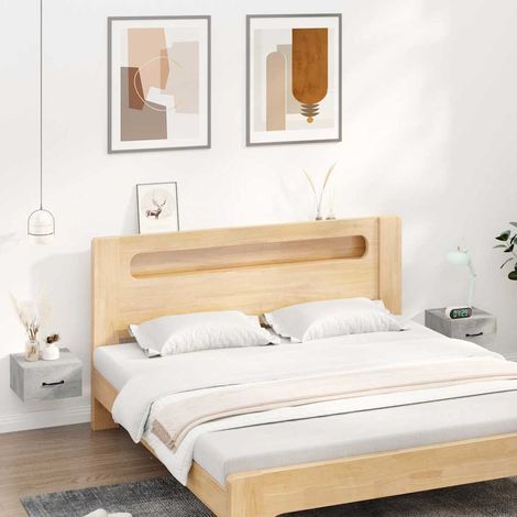 vidaXL Mesitas de noche de pared 2 uds color gris hormigón 35x35x20 cm (1/5)