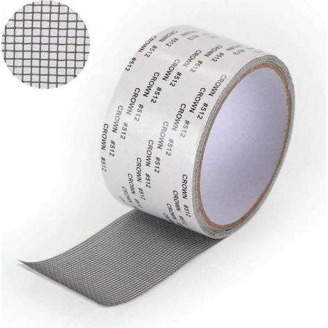 Ruban Réparation Moustiquaire - Fibre De Verre - 50 mm x 2 m - Gris Foncé - Pour Fenêtres Portes Rideaux Gaze - 1 Pièce (1/5)