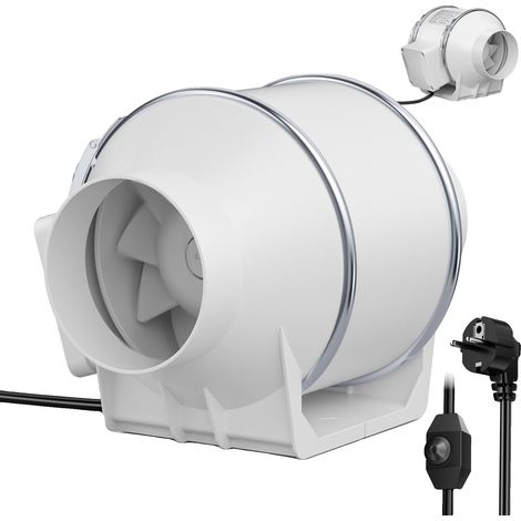 Ventilador extractor, potente flujo de aire, control de velocidad ajustable, blanco. (1/2)