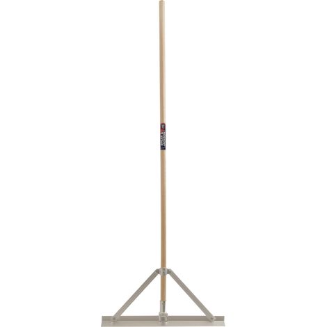 Râteau de Nivellement en Aluminium Lame 24" (605 mm), Manche Long 62" (1580 mm), Léger et Robuste – pour Asphalte, Béton, Terre, Gravier, Sable et Matériaux de Jardin