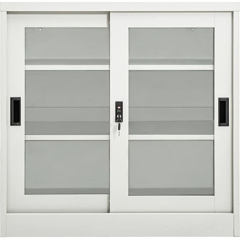 Maison Exclusive - Armadio con Ante Scorrevoli Grigio Chiaro 90x40x90cm in Acciaio