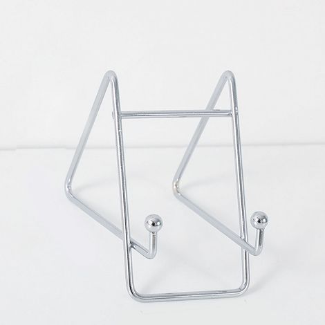 Support de bureau multifonctionnel pour téléphone, idéal pour lire et apprendre au lit. Couleur argentée, petit format, hauteur standard (5 x 9,5 x 8,7 cm). (1/5)