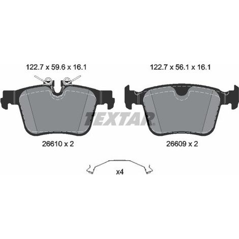 Kit de plaquettes de frein, frein à disque TEXTAR 2661001 VOLVO 32287447