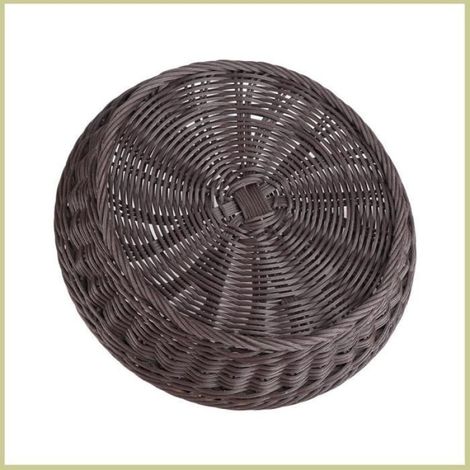 Cocosity Panier de fruits de tissage rond Panier de Fruits de Tissage d'imitation, Plateau de Support de meuble corbeille (1/5)