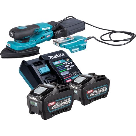 Makita BO 006 CGT201 Ponceuse delta sans fil 40 V max. 100 x 150 mm 3,0 mm course Brushless + 2x batterie 5,0 Ah + chargeur (1/5)