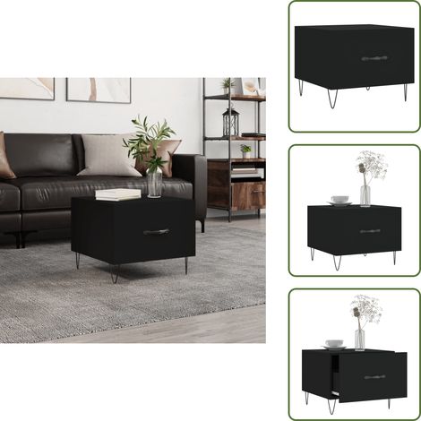Couchtisch Schwarz 50x50x40 cm Holzwerkstoff - Couchtisch - Wohnzimmerstil - Schwarz - Holzwerkstoff - Metallgestell (1/5)
