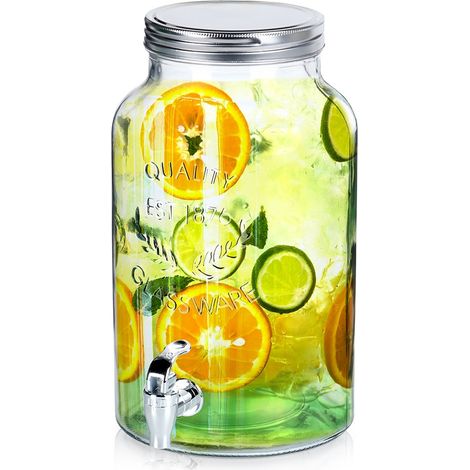 Getränkespender aus Glas mit Zapfhahn, 6,2 l (1/5)