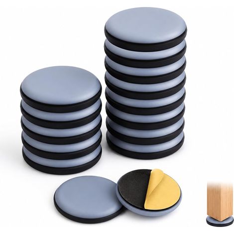 20 Patins Glissants PTFE Pour Meubles, Patins Glisseurs Auto-Adhésifs 30 Mm Pour Meubles, Protections Rondes Pour Chaises, Tables Et Pieds De Meubles Lourds, Réduction Bruit Patin (1/5)