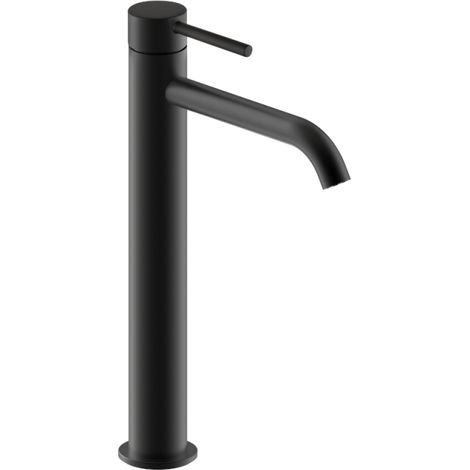 Grifo mezclador para lavabo de caño alto PAINI Cox Slim, negro mate