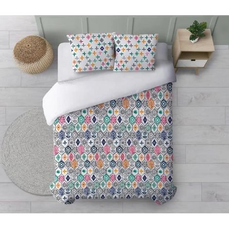 Parure de couette, housse de couette, linge de lit en coton coloris multicolore - Longueur 240 x Profondeur 240cm (1/3)