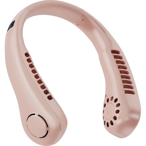 Ventilador de cuello portátil, rotación de 360°, mini ventilador portátil (rosa, 1 unidad) (1/5)