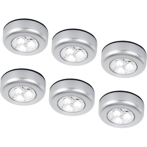 Lot de 6 veilleuses LED sans fil à piles, lampe tactile adhésive à fixer par simple pression, idéales pour les placards. (1/5)