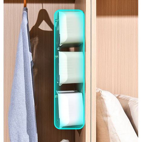 Boîte de rangement murale pour sous-vêtements, simple et peu encombrante, idéale pour la maison et les dortoirs, d'un blanc élégant. (1/5)