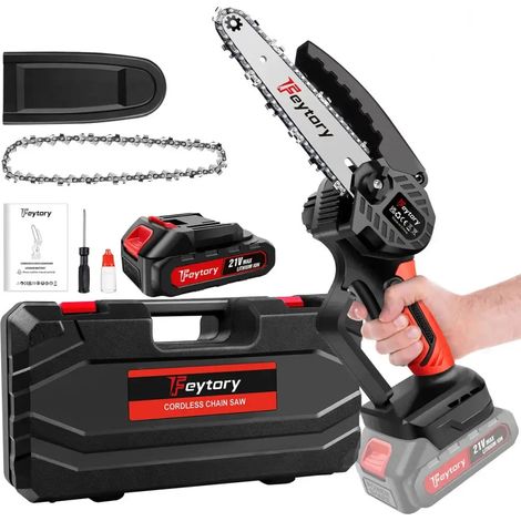 Manuzen - Mini tronçonneuse 21 V 6 pouces – avec 1 batterie