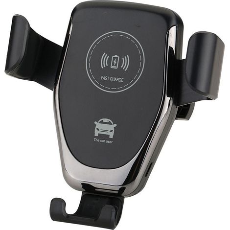 Neues russisches und europäisches Qi-Wireless-Autoladegerät, Autohalterung, kabelloses Handyladegerät - CF90 Schnellladefunktion, schwarzes Komplettset.