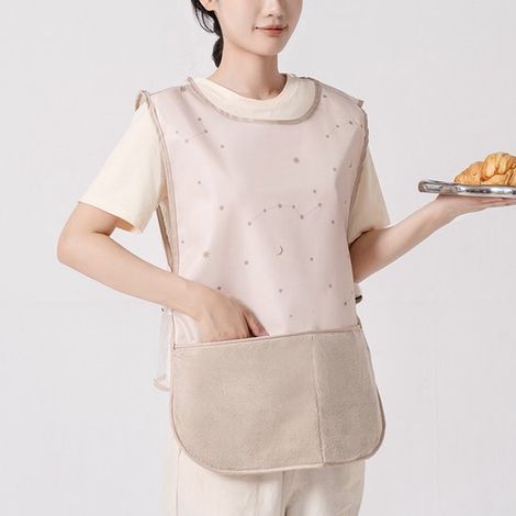 Grembiuli da cucina con tasche per asciugamani, grembiule impermeabile e oleorepellente, grembiule a gilet regolabile per donna (1/2)