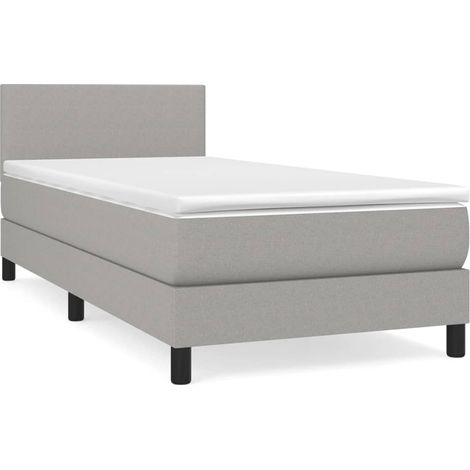 Maison Exclusive - Boxspringbett mit Matratze Hellgrau 90x200 cm