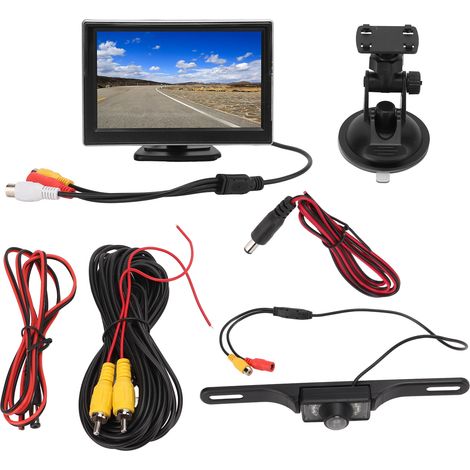 Kit de système de caméra de recul, moniteur de recul 5 pouces V1 V2, entrée vidéo haute définition 12-24V pour plaque d'immatriculation de véhicule