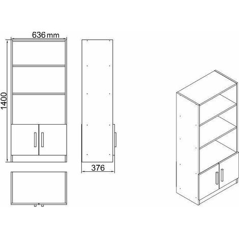 Dmora - Set da ufficio Bosona, Composizione da studio, Kit ufficio, Set scrivania e cassettiera, Noce e Antracite (1/5)