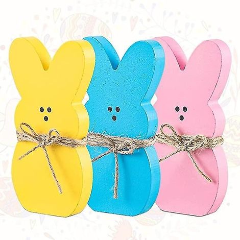 Décoration de Pâques en bois, lapin en bois, pour la maison. (1/4)