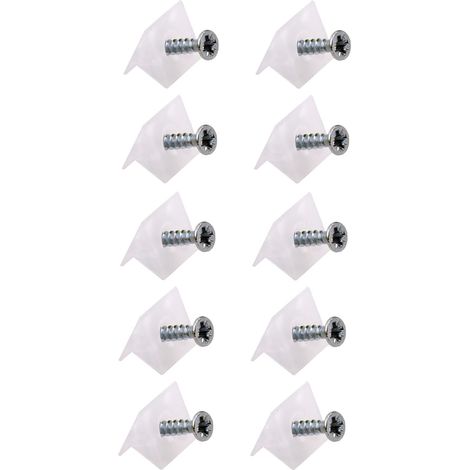 10x taquet de renfort plastique transparent à vis étagère meuble tiroir cale support raccord angle droit assemblage réparation équerre (1/5)