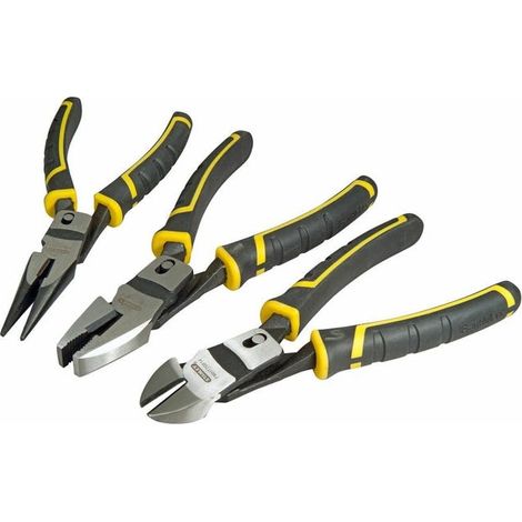 STANLEY Coffret 3 pinces Power FATMAX FMHT0-72415 - Outils de préhension renforcées, lot de serre-joints robustes, manche ergonomique, usage professionnel et bricolage.