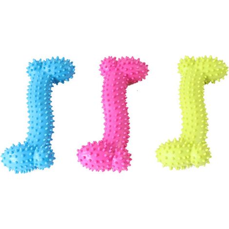 Jouet à mâcher pour chiot - Jouet dentaire en caoutchouc souple - Pour chiots et petits chiens - 10 x 3,5 x 2 cm - 1 pièce (1/3)