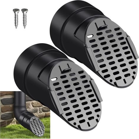 Downpipe Gutter Extenders 2PCS,Downpipe Gutter Extenders Gutter Protection Grid Downpipe Extension Adapter 10cm(Black) (1/5)
