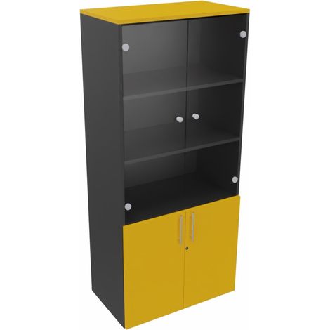 Armoire de bureau combinée portes vitrées H 180 cm Métis (1/5)