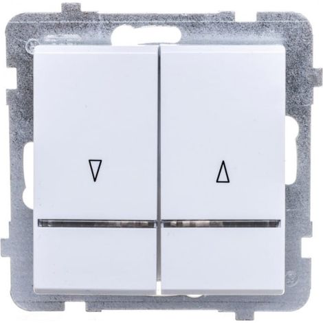 Interruptor de obturador Sonata, normalmente abierto, con iluminación azul, blanco mate ŁP-7RS/m/75