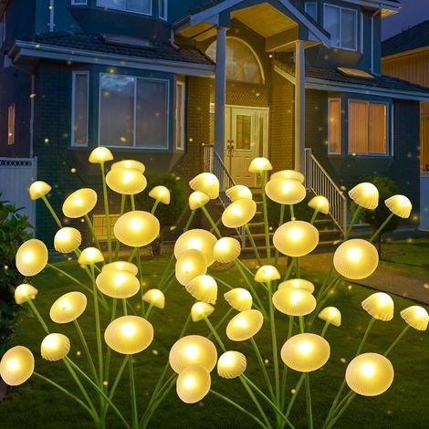 Lot De 6 Guirlandes Lumineuses Solaires Pour Extérieur, Méduses Champignons, Lampes De Jardin, Lampes Solaires Étanches Pour Décoration De Jardin, Arbustes, Terrasse, Cour，Ip65, 10 Têtes